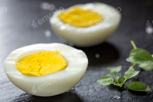 Preview: Slices of boiled hard eggs