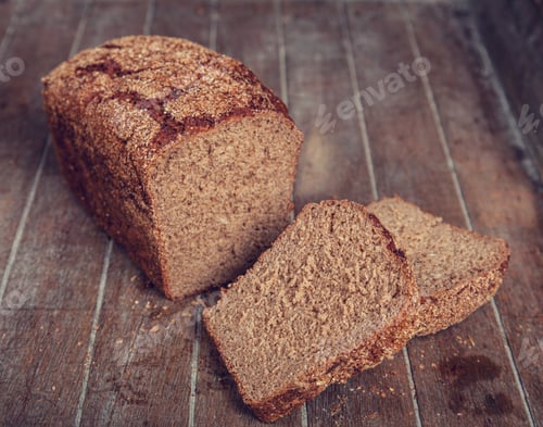 Preview: Delicious bread on a wood table