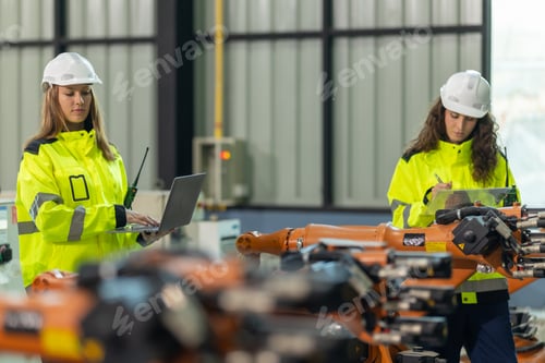 Preview: Robotic Engineers Inspecting Robotic Arms