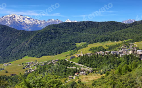 Preview: Landscape of Torgnon town in Aosta valley, Italy