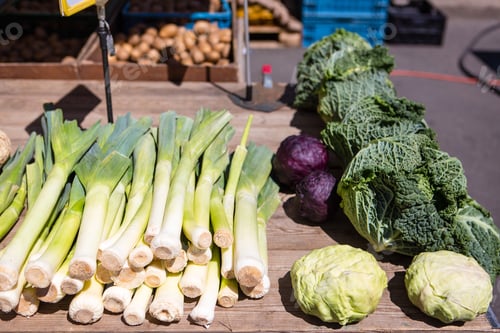 Preview: Vegetables at an outdoor market in the Sun