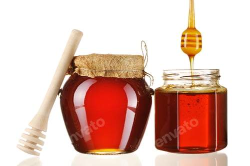 Preview: Jars of honey and dipper