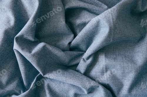 Preview: Blue crumpled linen texture fabric background