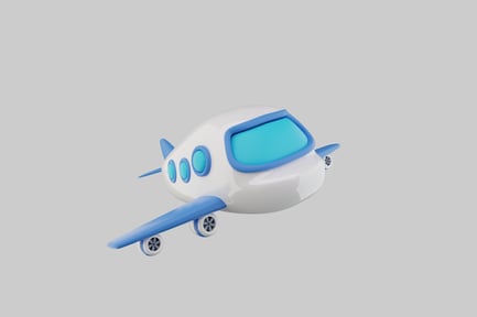 Preview: Cute cartoon airplane transport asset