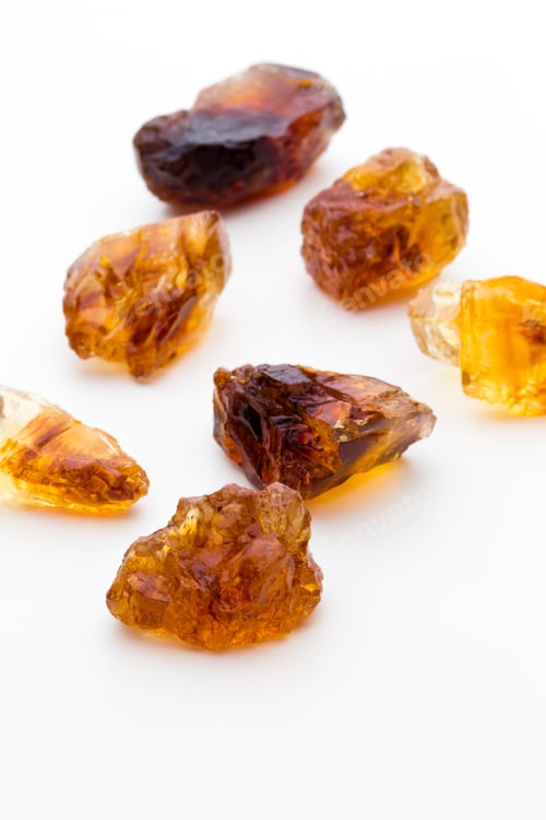 Preview: Brown caramelized sugar on white background.