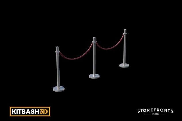 Kitbash: Storefronts - Velvet Rope Line 3D, Incl. red carpet & fence ...