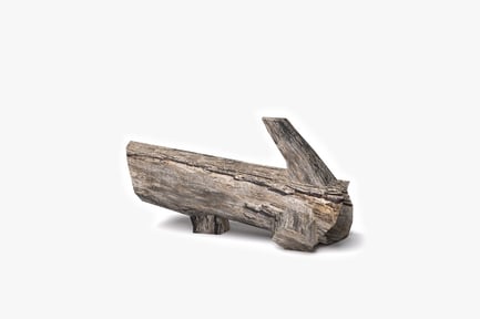 Preview: Rectangular wooden object with weathered surface and angled legs