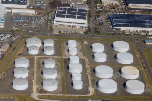 Preview: Close up Industrial view at oil refinery plant form industry zone with oil tank
