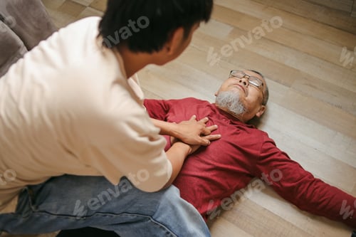 Preview: First Aid Emergency CPR On Old Man Who Has Heart Attack , One Part Of The Process Resuscitation