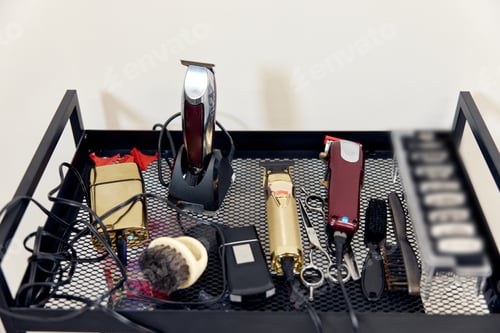 Preview: Shaving accessories and tools of barber shop
