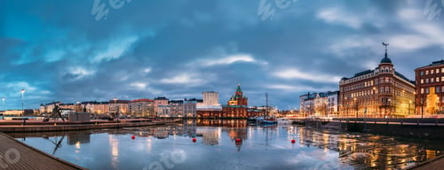 Preview: Helsinki, Finland. Panoramic View Of Pier, Embankment On Kanavar