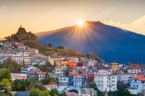 Preview: Cesaro, Sicily, Italy with Mt. Etna