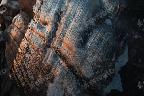 Preview: abstract texture of an ice frozen on a rock