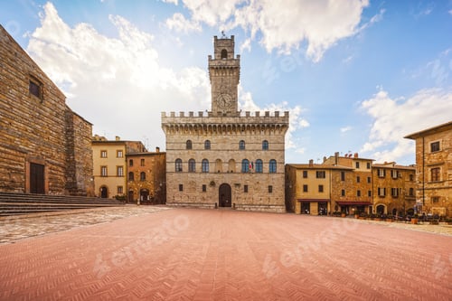 Preview: Piazza Grande and Palazzo Comunale of Montepulciano. Tuscany, Italy