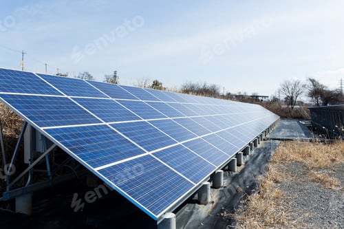 Preview: Solar panel in country side for generator electricity