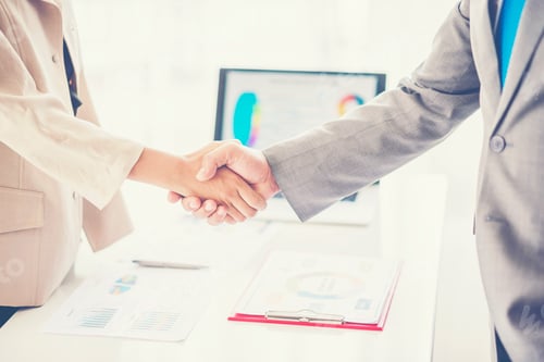 Preview: business man shaking hands during a meeting in the office
