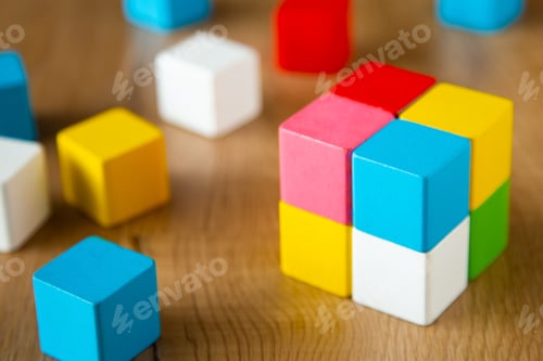 Preview: colour wooden cube
