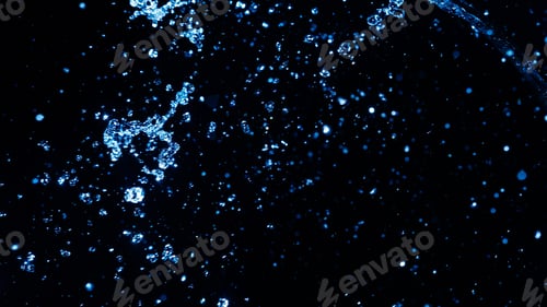 Preview: Blue Water Splash On Dark Background For Abstract Water Concept