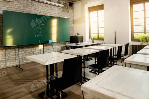 Preview: Empty classroom.