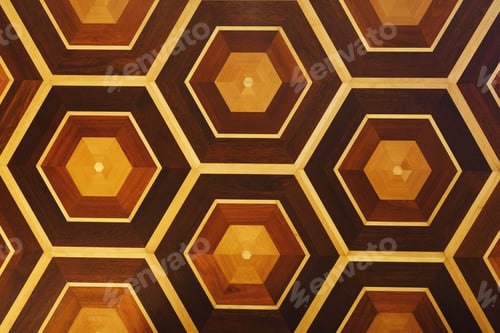 Preview: Honeycomb pattern of wooden wall, copy space
