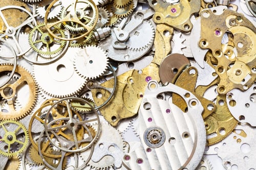 Preview: background from many old watch spare parts
