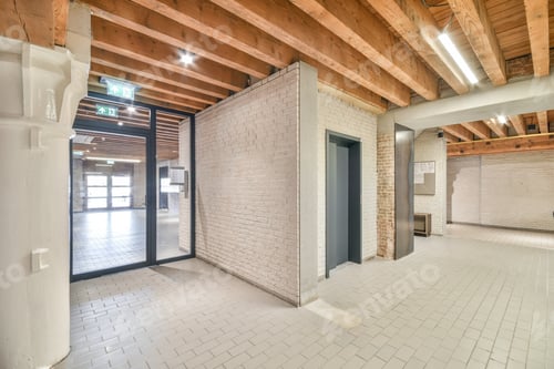 Preview: Hallway with Brick Walls and Wooden Beam Ceiling
