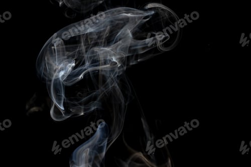 Preview: White clouds of smoke with copy space on black background