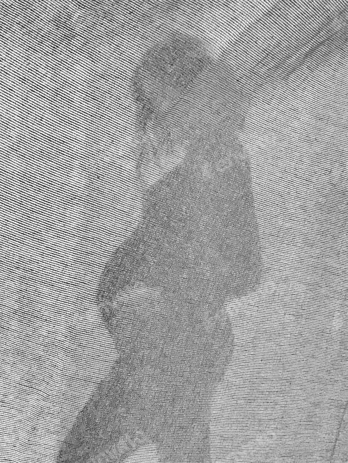 Preview: Silhouette of stylish pregnant woman in stylish black dress holding belly bump