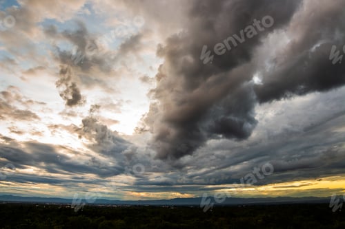 Preview: colorful dramatic sky with cloud at sunset