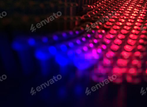 Preview: Visualizing data & cyber security concept with colorful futuristic depth of field view