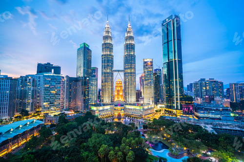 Preview: Beautiful architecture building exterior city in kuala lumpur sk