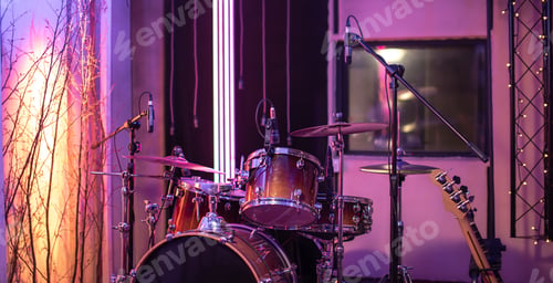 Preview: Bright recording Studio. A room for musicians rehearsals.