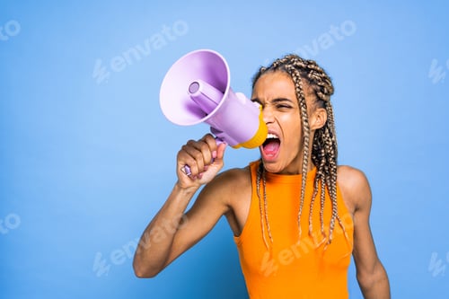 Preview: Afro black woman with pigtails portrait
