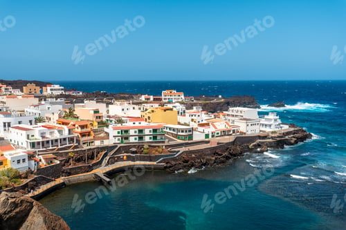Preview: Aerial view of the wonderful in the village of Tamaduste on the island of El Hierro, Canary Islands