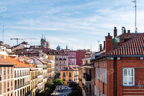 Preview: View of historical cityscape of Madrid and Segovia Street