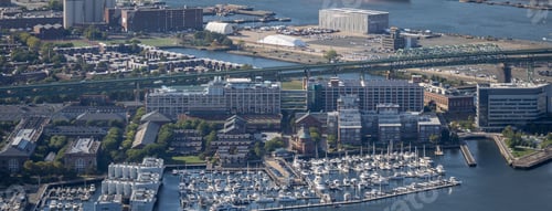 Preview: Aerial view of a bustling marina and cityscape