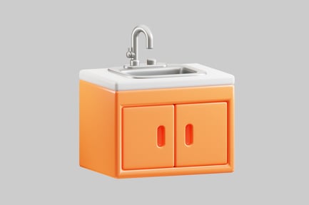 Preview: Orange bathroom sink cabinet
