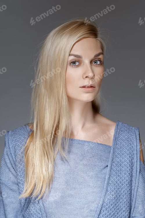 Preview: Portrait of pretty girl with natural makeup