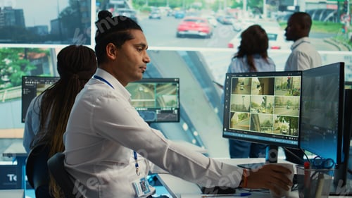 Preview: Indian worker operating on license plate registration via CCTV radar footage