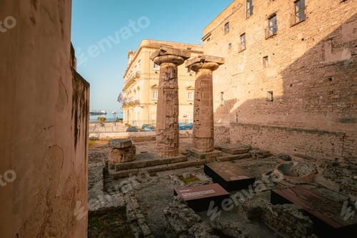 Preview: The surviving columns of the Doric Temple, a famous attraction of Taranto
