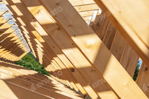 Preview: Unique Wooden Structure Showcasing Creative Architectural Design in Sunlight