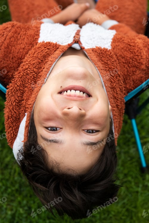 Preview: Upsidedown smile in a cozy hoodie