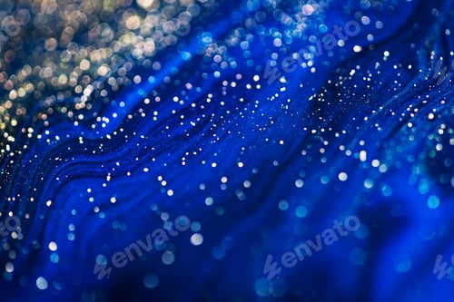 Preview: Blue liquid marble background abstract flowing texture experimental art
