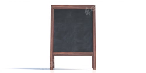 Preview: Menu board isolated on white background. 3d illustration