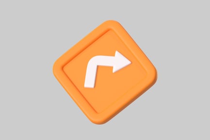 Preview: Orange turn right arrow sign