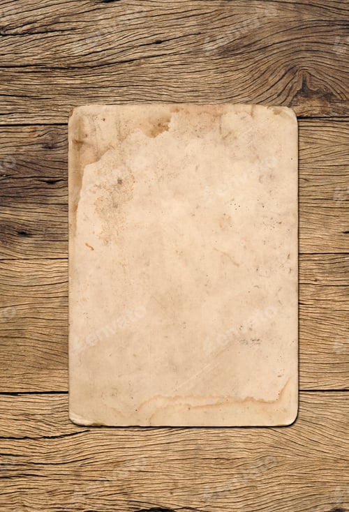 Preview: Old paper texture background on wood board