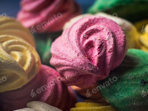 Preview: Macro shot of colorful meringue sweets