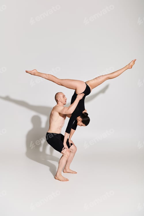 Preview: Dynamic Duo: Acrobatic Partners Doing Handstand