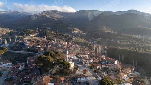Preview: Architecture stone buildings, traditional Turkish village houses in touristic place Birgi, Izmir.