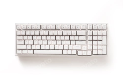 Preview: Modern mechanical keyboard. Minimal style and design keyboard. Custom build keyboard.